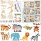 24-Pack Safari Party Favor Jungle Craft Kits – DIY Wooden Animal Painting & Coloring Crafts for Wild Animal Birthday Goodie Bags, Gifts, and Prizes